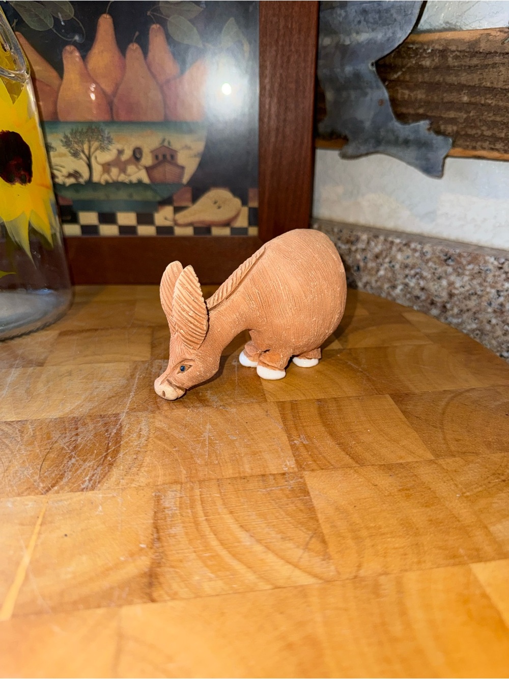 Artesanía Rinconada Uruguay Donkey Figurine | Handcrafted Ceramic Animal